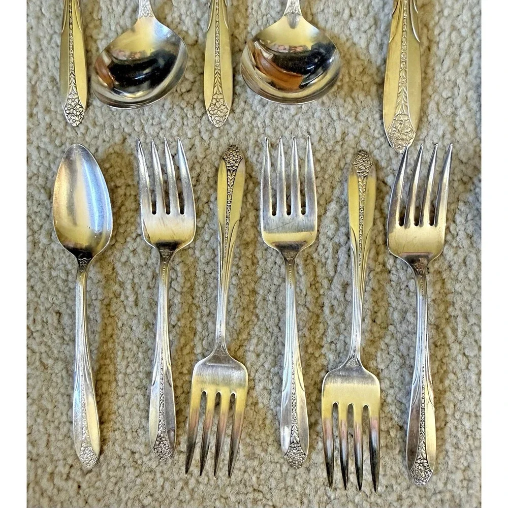 Vintage Silverware National Silver Co Princess Royal Silverplate 1930 Lot Of‎ 32